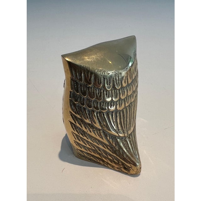1970s Set of 3 small decorative brass owls For Sale - Image 9 of 12