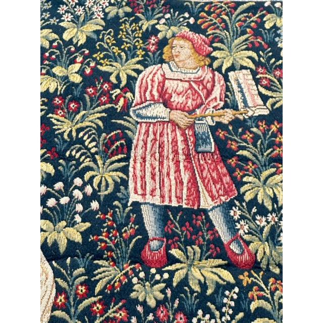 Textile Vintage French Jacquard Tapestry with Noble Amazone Motif in the style of Aubusson, 1970s For Sale - Image 7 of 18