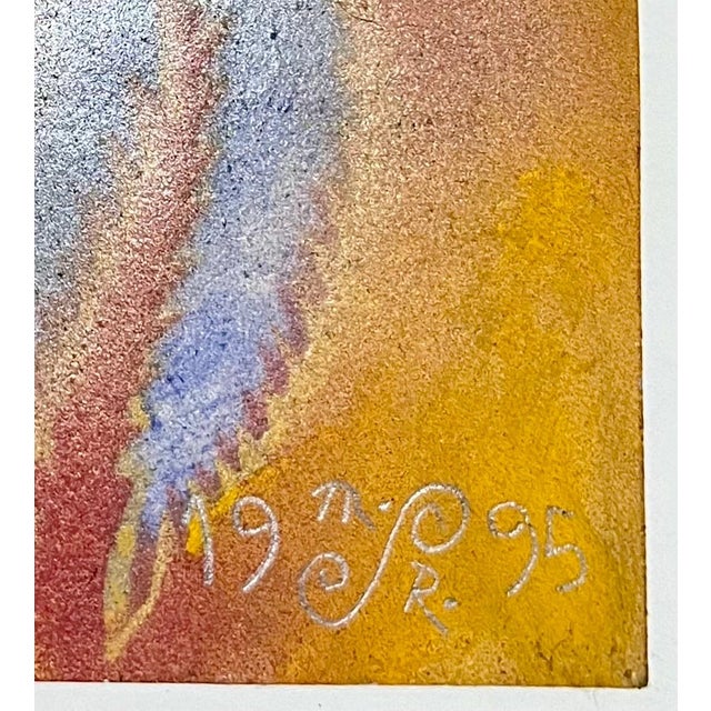 1990s Mason Rader, Abstract Surrealist Spray Paint Mixed Media Painting Mason Rader Outsider Art, 1995 For Sale - Image 5 of 8