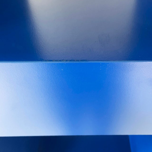 Italian Modern Blue Wood Bookcase by Aldo Cibic, 1980s For Sale - Image 9 of 15