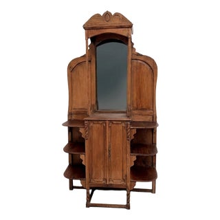 Folk Art Sideboard Cabinet in Oak, 1900 For Sale