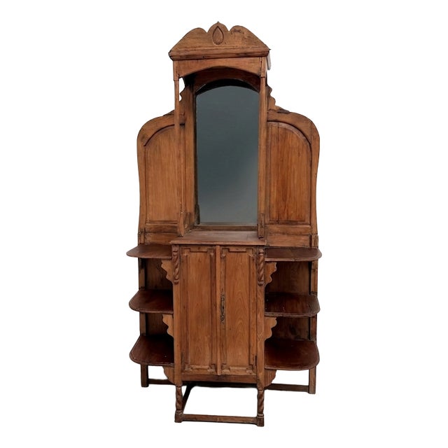 Folk Art Sideboard Cabinet in Oak, 1900 For Sale