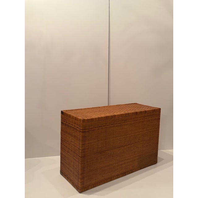 1970s Large 6 Drawer Woven Rattan Chest of Drawers With Metal Mounts For Sale - Image 9 of 9