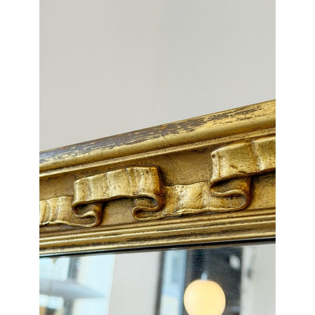 Mid Century Gold Gilt Ribbon Motif Mirror For Sale - Image 9 of 10