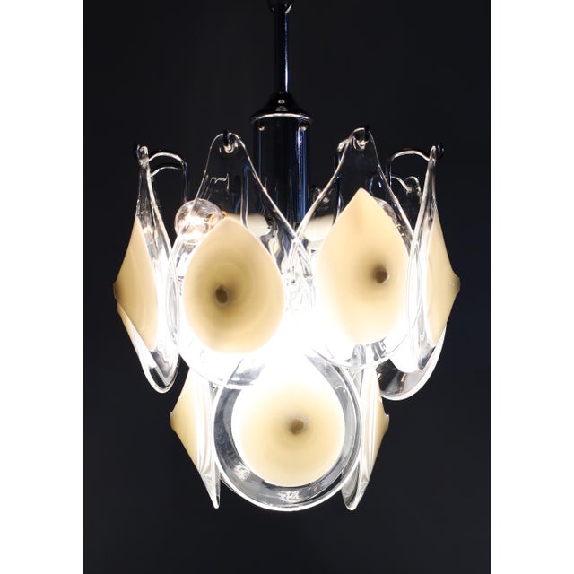 Mid-Century Modern 1960s Art Glass Chandelier Gino Vistosi for Venini For Sale - Image 3 of 10