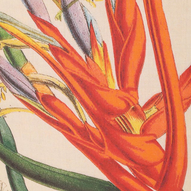 Down filled linen throw pillows with a dramatic printed botanical image. Please see our other listings for the near pair.