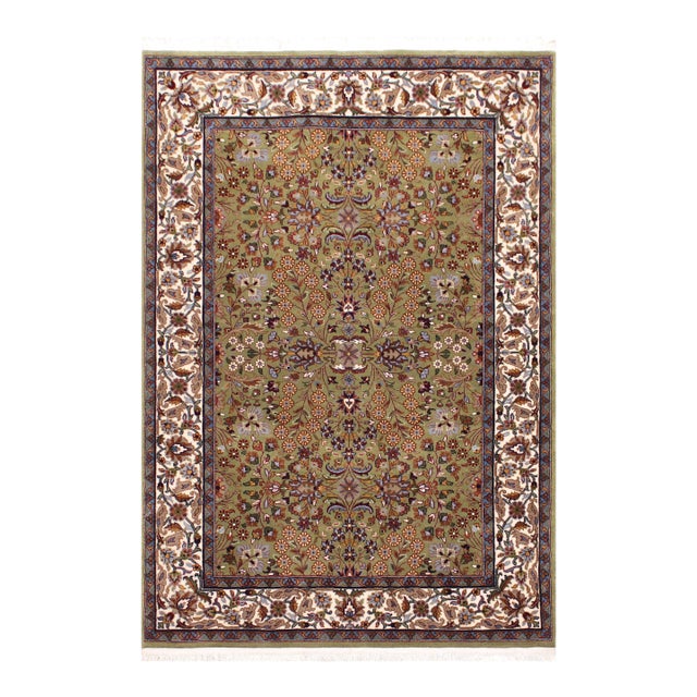 Turkish Antique Hereke Wool & Silk Rug - 4'0''x6'0'' For Sale