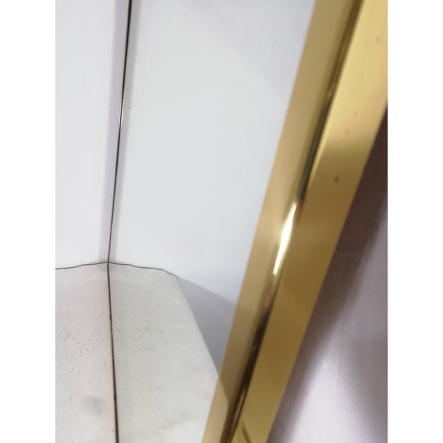 Square Mirror with Brass Frame, Italy, 1980s For Sale - Image 6 of 12