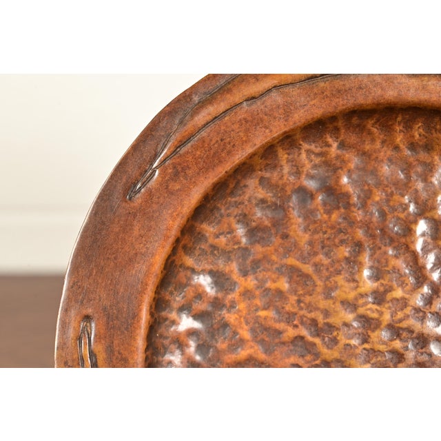 Roycroft Style Arts & Crafts Period Hammered Copper Plate or Tray, Circa 1910 For Sale In South Bend - Image 6 of 13