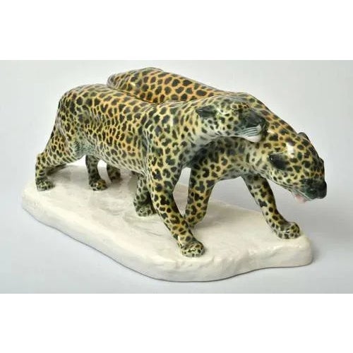 German Schwarzbuger Porcelain Figurine Leopard For Sale - Image 3 of 7