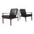 Mid-Century Brazil Modern Lounge Chairs in Black Leather- a Pair For Sale