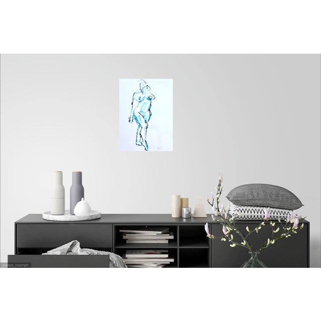 This ink drawing is very vibrant in the composition. It is a portrait and a full figure drawing. This drawing brings life...