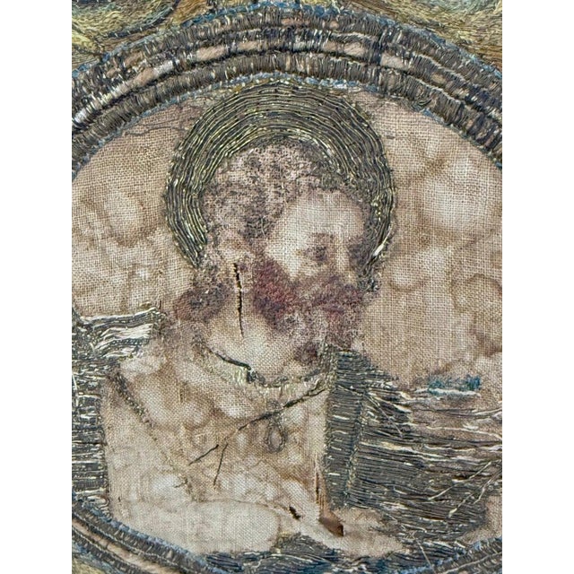 Wood 18th Century Italian Framed Embroidered Panel For Sale - Image 7 of 9