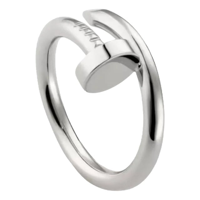Cartier Just Ankle Nail Ring IJZ277 18k White Gold AU750 AUTHENTIC Nail Ring For Sale