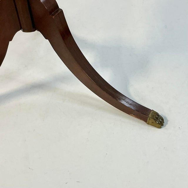 1960s Vintage French Empire Federal Mersman Round Tripod Pedestal Side Table. For Sale - Image 9 of 15