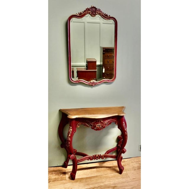 French Console Table and Mirror, Set of 2 For Sale - Image 3 of 8