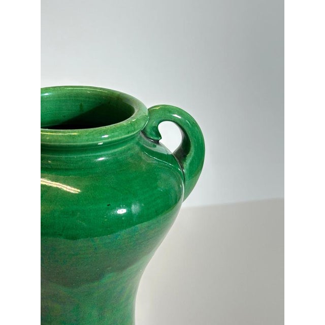 Art Nouveau Awaji Pottery Green Glazed Vase, 1890s For Sale - Image 4 of 10