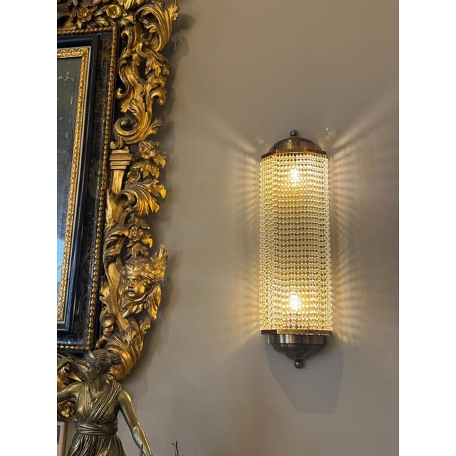 Vintage Art Deco Style Crystal Sconces, 1970, Set of 4 For Sale - Image 14 of 17