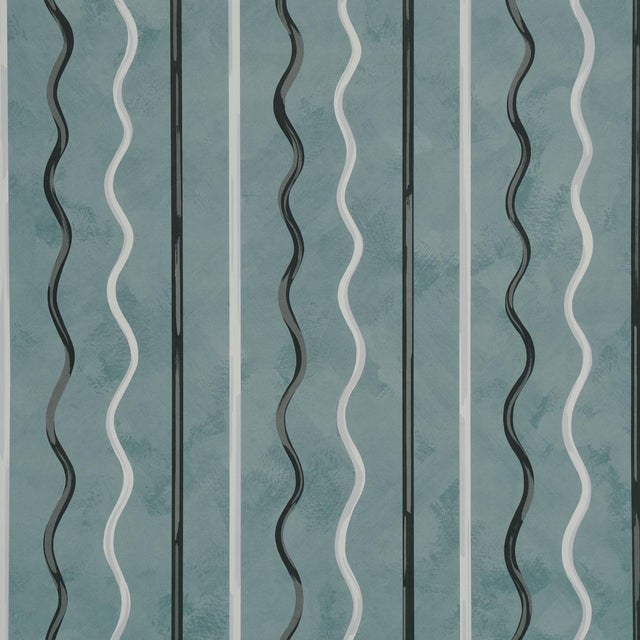 Schumacher x Backdrop Affogato Wallpaper In Blue Gray For Sale
