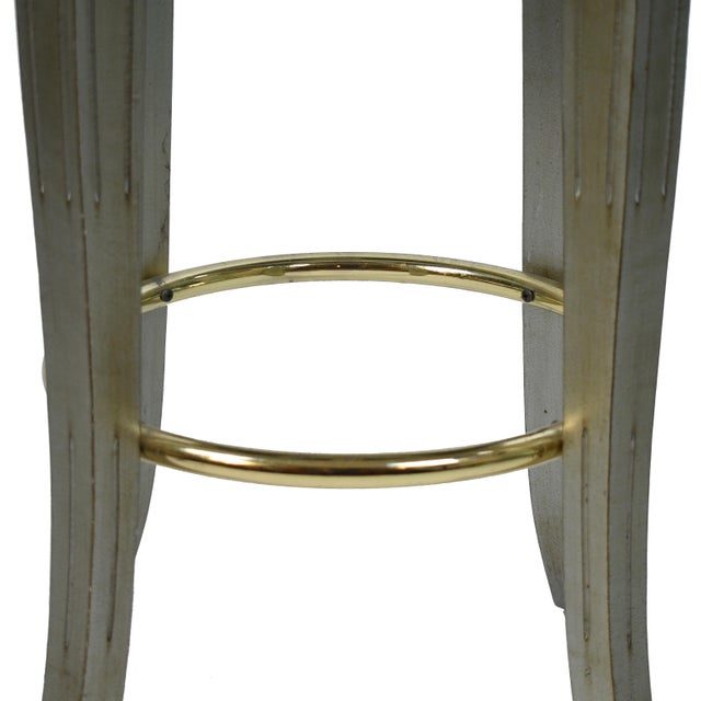 1980s Pair of Silver Leafed Grotto Swivel Barstools For Sale In West Palm - Image 6 of 6