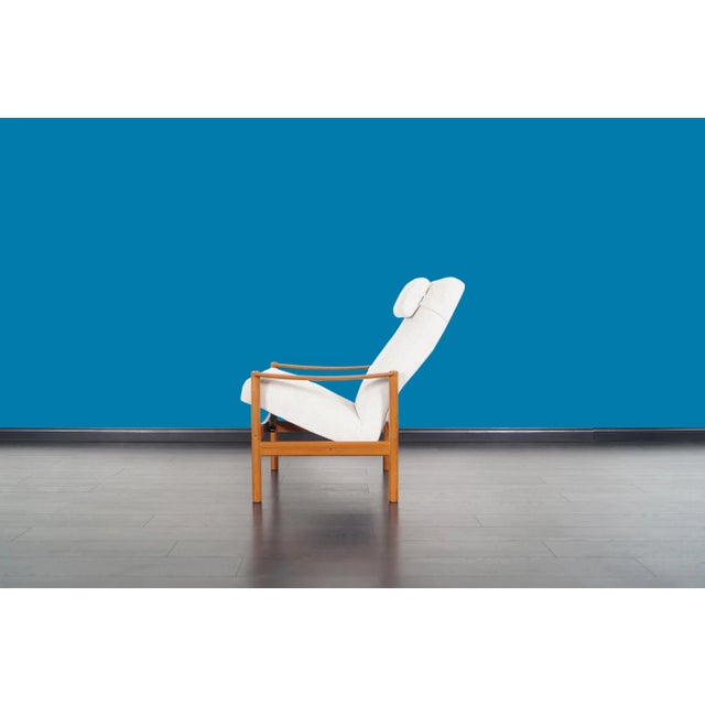 Mid-Century Modern Teak Reclining Lounge Chair and Ottoman, 1960s For Sale - Image 9 of 13