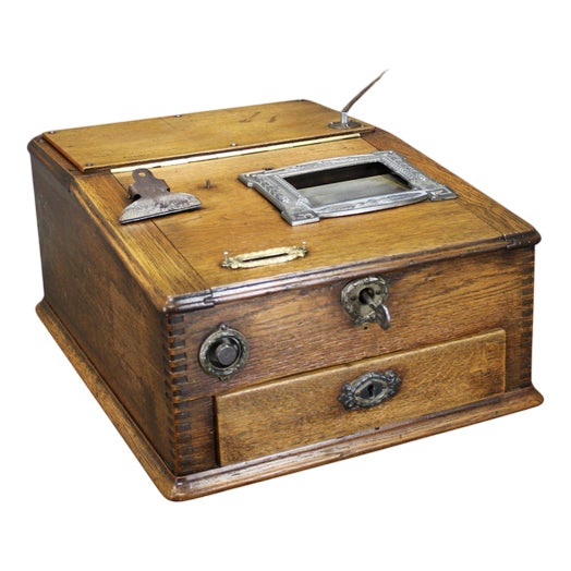 Antique Wooden Cash Register, 1900s For Sale