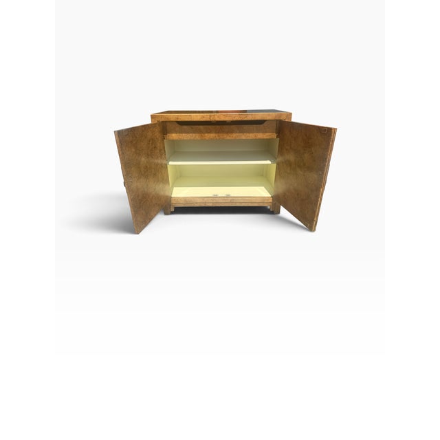 Brass Pair of 1970s Henredon Faux Tortoise Shell Chinoiserie Cabinets With Brass Hardware For Sale - Image 8 of 16