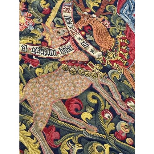 French Jacquard Tapestry with Medieval Motif in the style of Aubusson, 1970s For Sale - Image 9 of 18