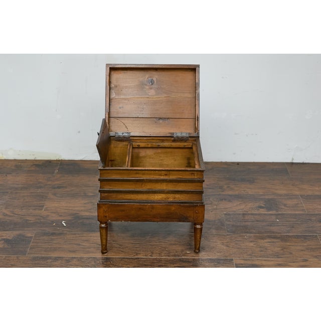Wood Victorian Faux Book Trunk on Base Table with Storage, 19th Century Accent Piece For Sale - Image 7 of 12