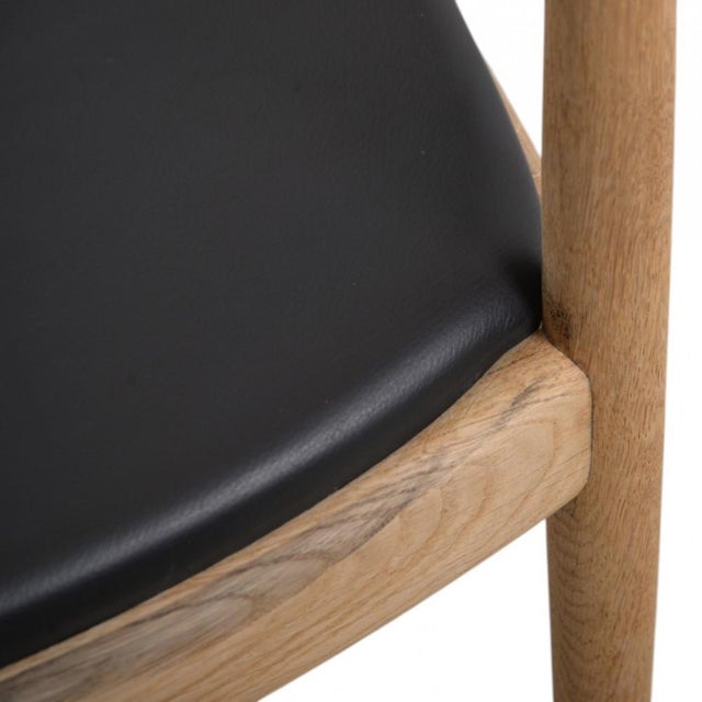 Vintage JH503 The Chair in Oak and Black Leather by Hans Wegner, 1960s For Sale - Image 14 of 18