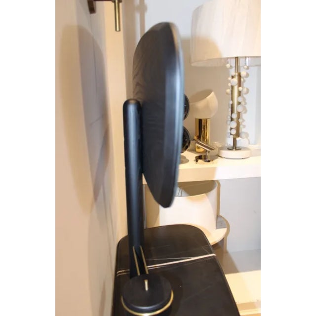 Wood Contemporary Vanity W/ Pink Pouf For Sale - Image 7 of 9