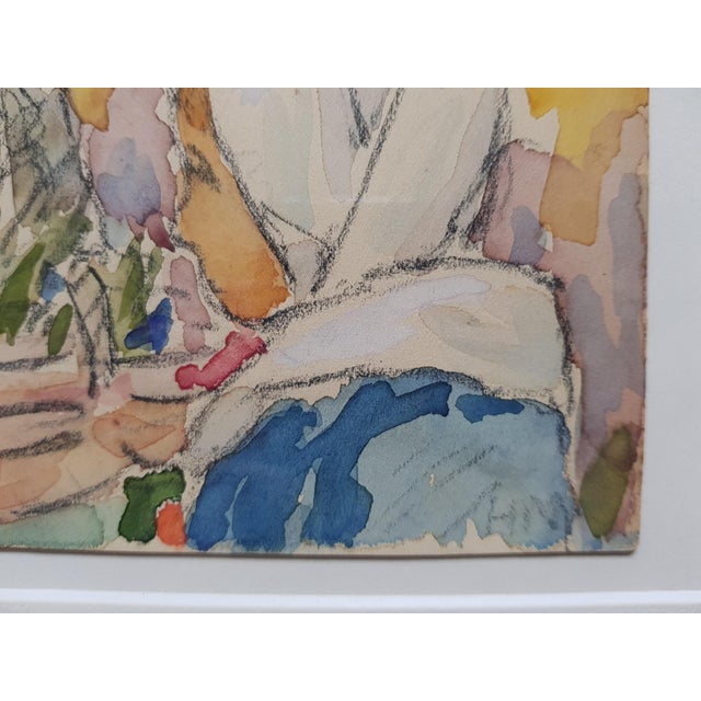 French Moret Henry - Pont Aven - Watercolor Painting - Two Women in Brittany - Framed - Late 19th Century For Sale - Image 3 of 10