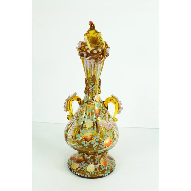 1920's-50's Double Cruet Decanter Art Glass Enameled & Gilt Genis Cirera Spain For Sale In Houston - Image 6 of 13