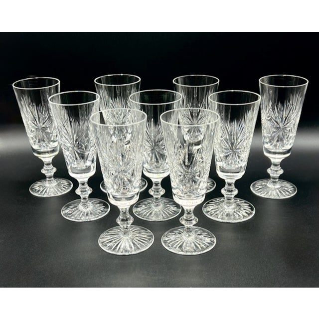 Vintage Scottish Champagne Flutes, 1950s, Set of 9 For Sale - Image 3 of 13