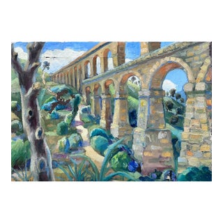 Ancient Roman Aquaducts Oil Painting For Sale