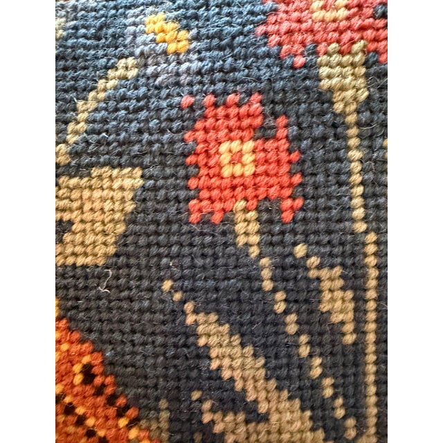 English Vintage Tapestry Needlepoint Pillow For Sale - Image 3 of 4