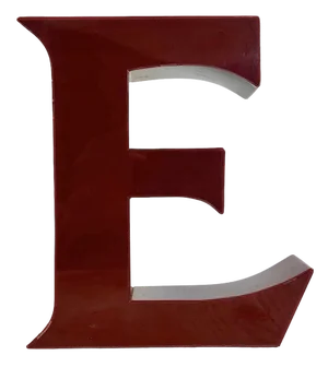 Vintage Dark Red Illuminated Letter E, 1980s