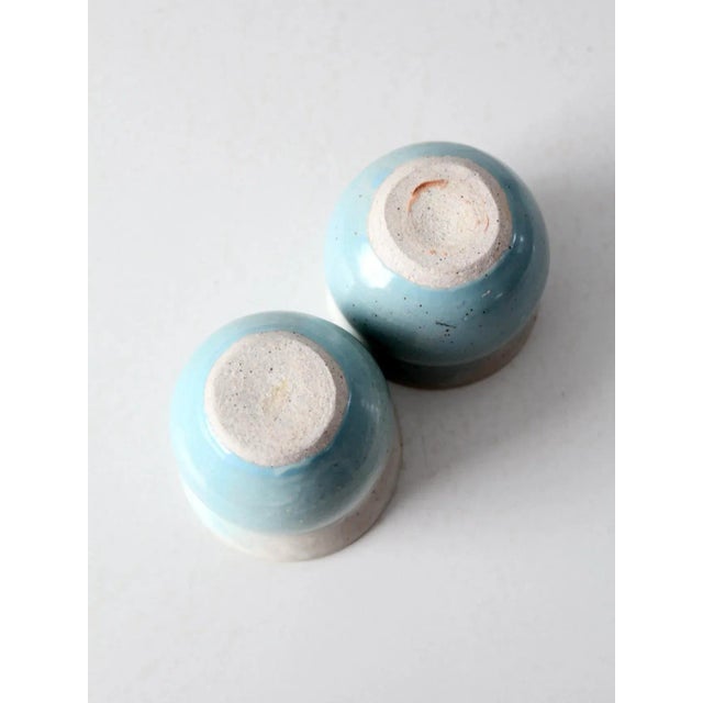 Antique White Vintage Studio Pottery Cachepots Pair For Sale - Image 8 of 9