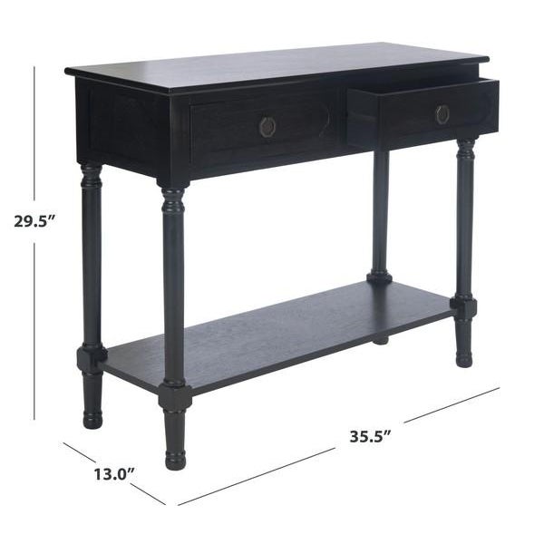Spritely Home Allura 2 Drawer Console Table - Black For Sale - Image 4 of 10