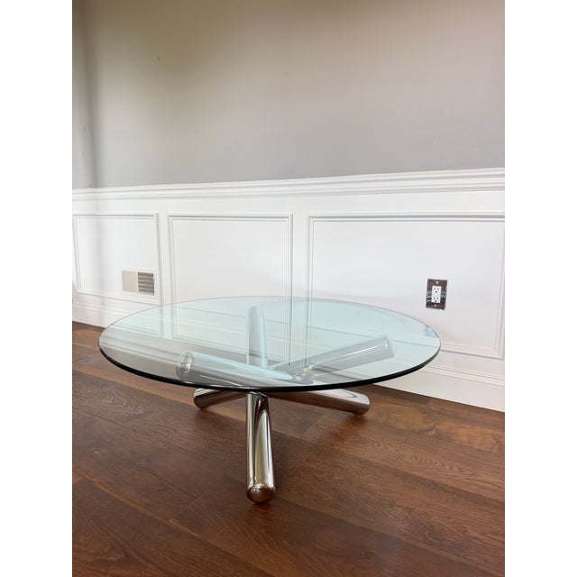 Mid-Century Modern Mid 20th Century Attributed to Milo Baughman "Jax" Chrome & Glass Coffee Table For Sale - Image 3 of 8