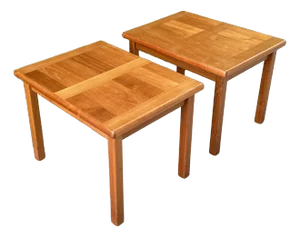 1980s Refinished Danish Modern Teak Side / End Tables by Abj - a Pair