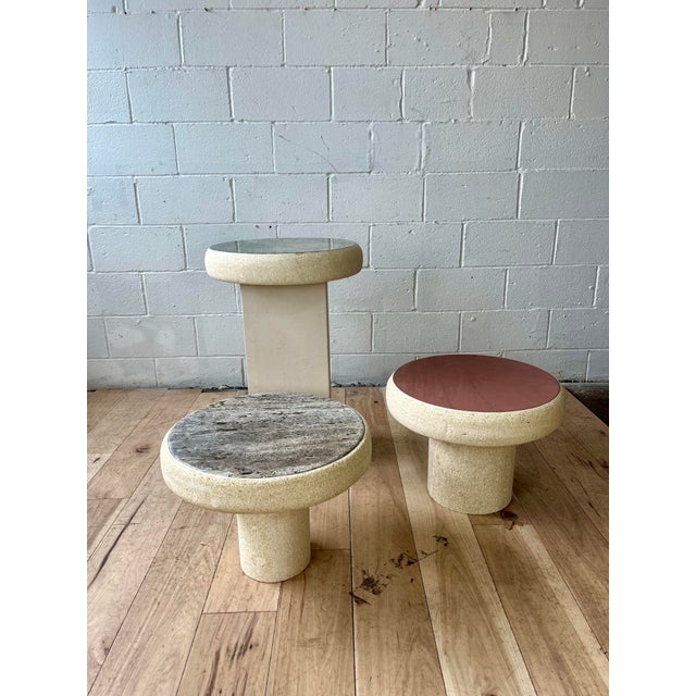 1980s Postmodern Mactan Stone and Marble Tables, Set of 3 For Sale - Image 12 of 12