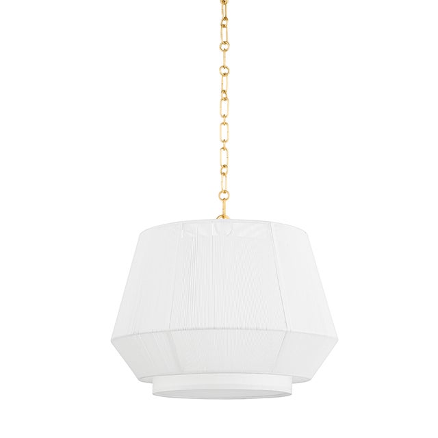 Contemporary Hudson Valley Lighting Debi 18 in. 1 Light Pendant in Aged Brass Finish For Sale - Image 3 of 11