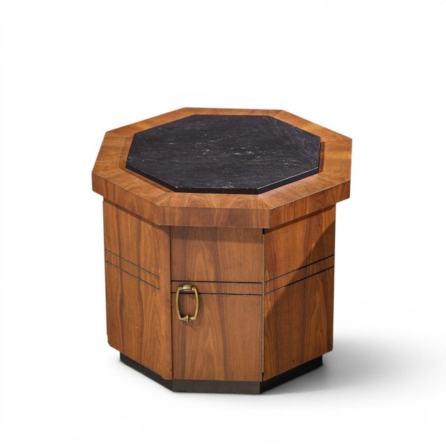 Jack Cartwright for Founders Style Mid Century Walnut and Slate Side Tables - Pair For Sale - Image 11 of 11