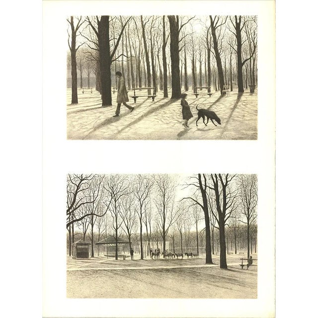 1970s 1970 Harold Altman 'Luxembourg Garden' Contemporary USA Lithograph For Sale - Image 5 of 5