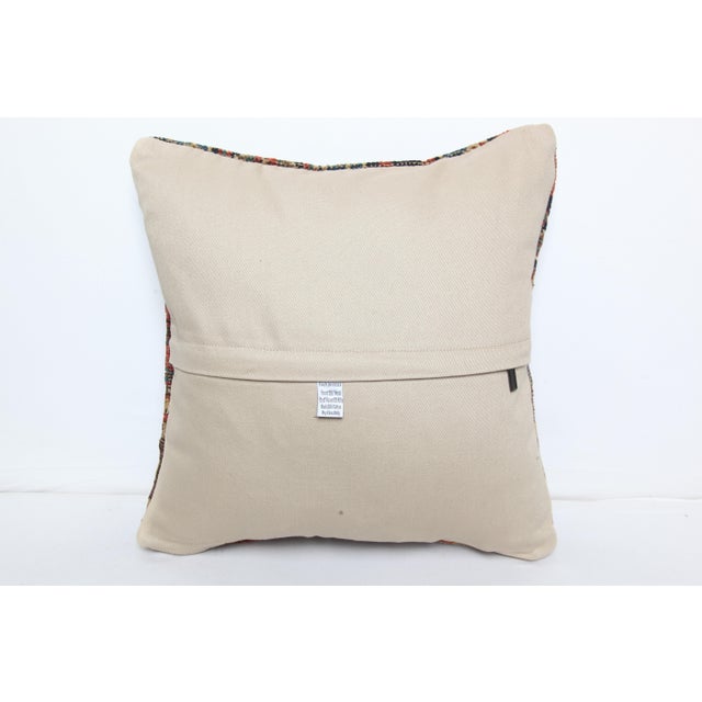 Antique Handmade Tribal Rug Pillow Cover -16'' X 16'' For Sale In Tampa - Image 6 of 8