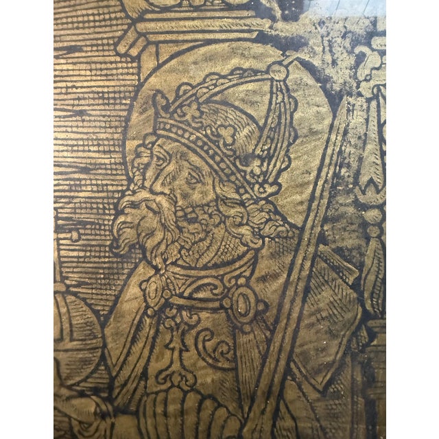 Large Antique Religious Brass Rubbing of the 1535 Memorial of Canon Henry Oskens For Sale - Image 4 of 15