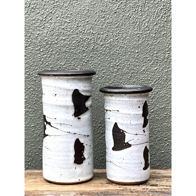 Vintage Original Studio Pottery Vases - Set of 2 For Sale - Image 11 of 12