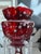 Victorian 19th C Bohemian Cranberry Glass Enamel Lustres For Sale - Image 3 of 12