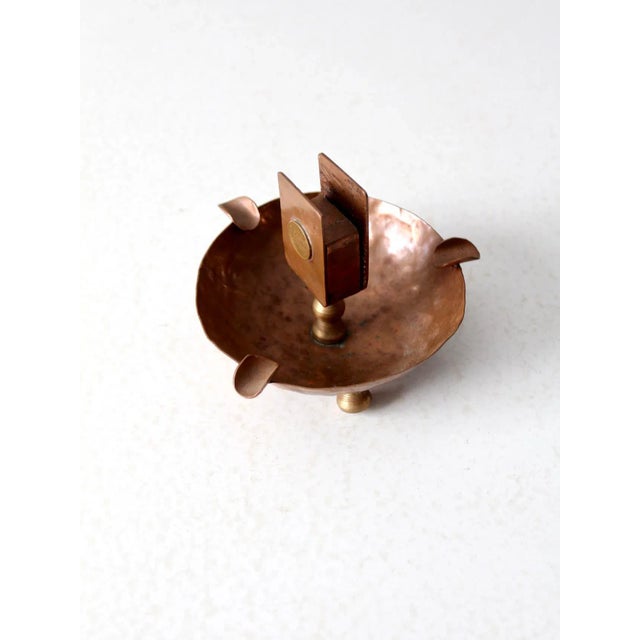 Antique Copper Match Holder Ashtray For Sale - Image 9 of 12